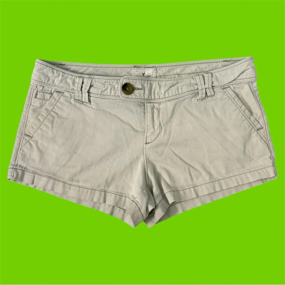 American Eagle Y2K Khaki Shorts - Picture 1 of 7
